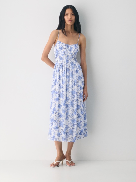 Aritzia Dresses & Skirts - Wilfred - Typescript Dress - Blue Floral